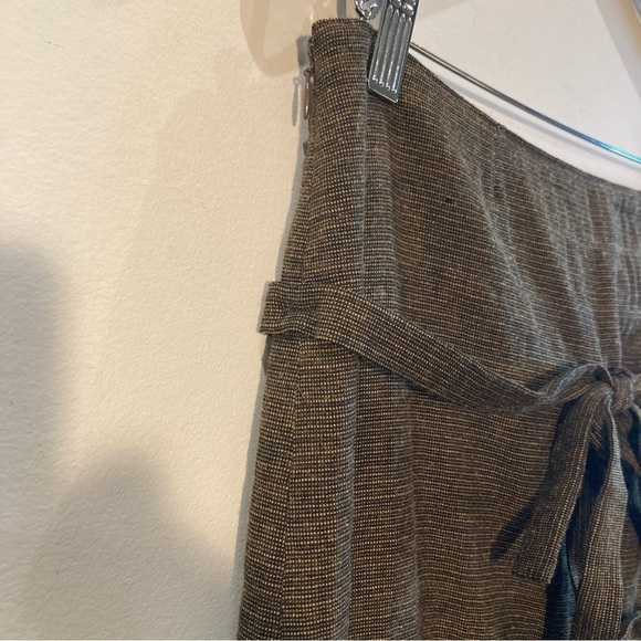 OBAKKI Sz 2 Wool Blend Lined Slight A  Line Straps Bows Zipper Closure Skirt - Picture 6 of 9